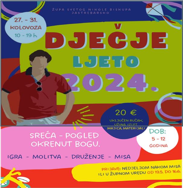 Dječje ljeto 2024. župa svetog Nikole biskupa Jastrebarsko